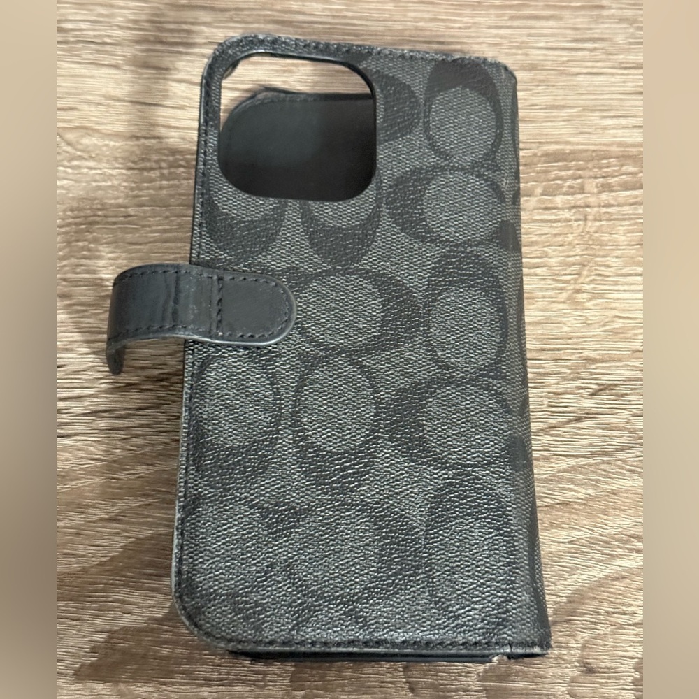 Coach Black Signature Monogram Phone Case